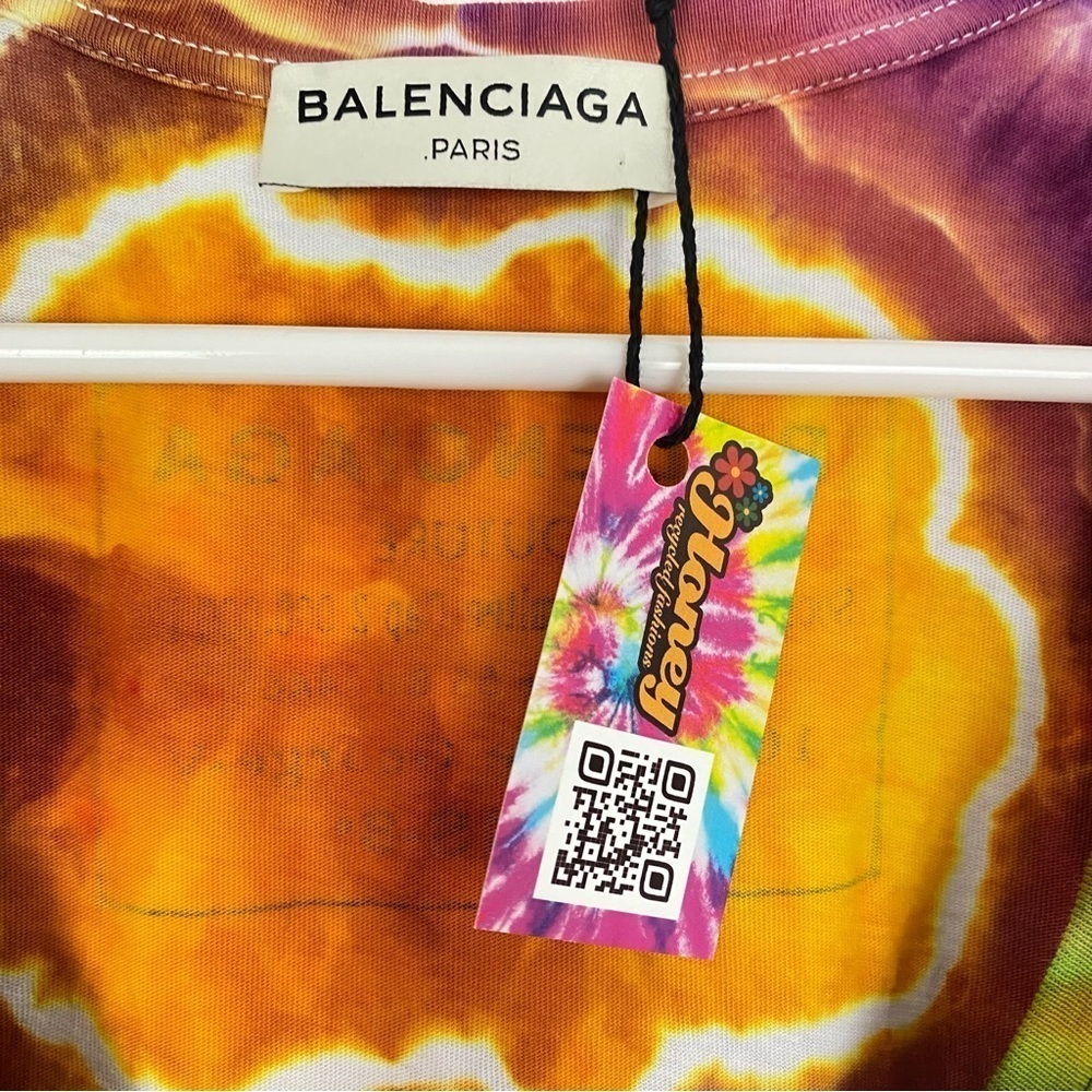 Balenciaga Geode Tie Dye Tank Top Womens Size Small Tee Shirt Colorful Purple - Picture 9 of 16